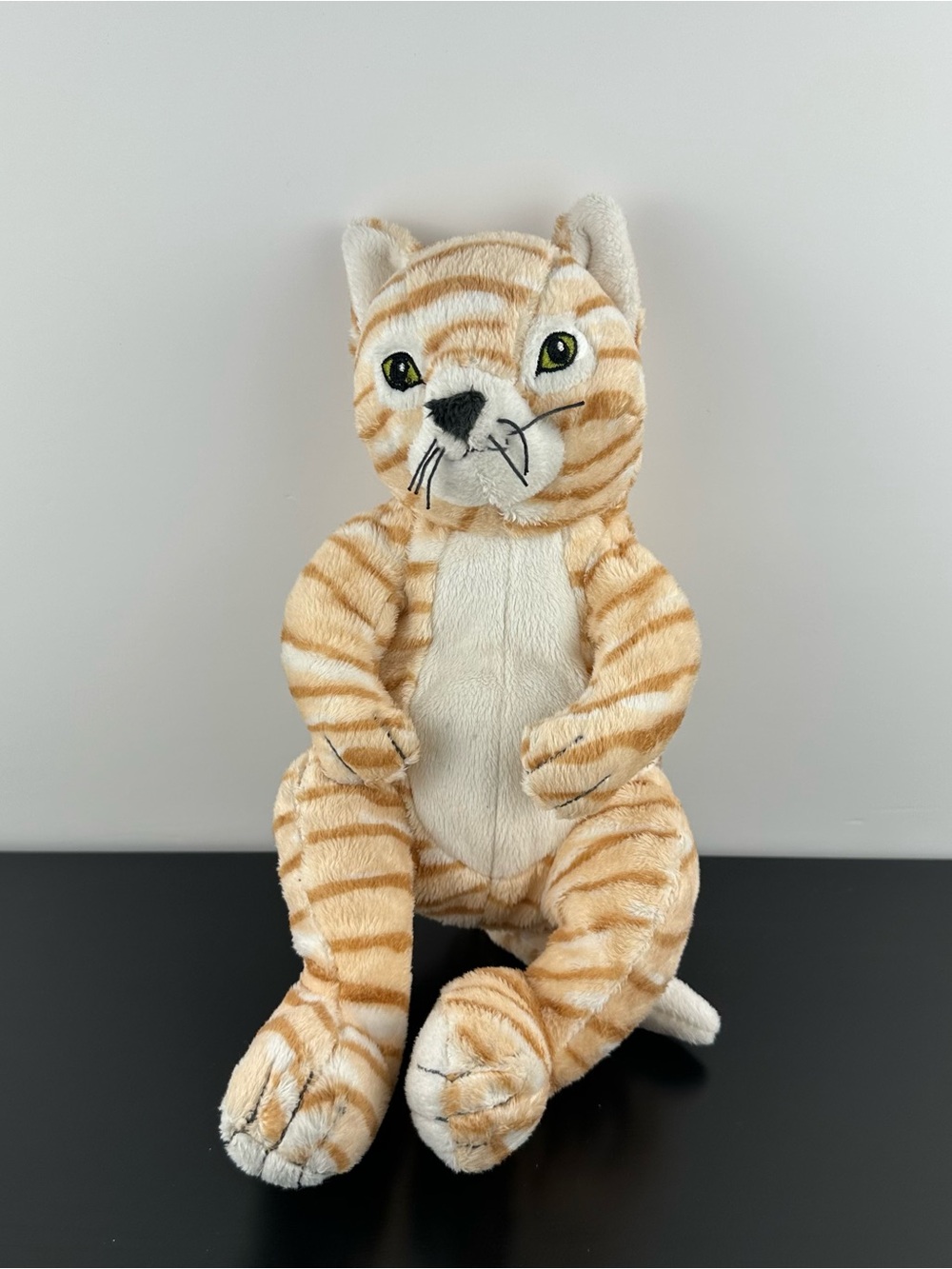 Ikea Gosig Katt Plush Tabby Cat Stuffed Animal Ginger Tan White Striped 11"